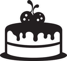 Gastronomic Silhouette Black Cake Logo Identity Elegant Indulgence Black Cake Vector Logo Design
