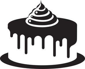 Chic Treats Black Cake Vector Logo Artistry Celebratory Elegance Black Cake Logo Symbol