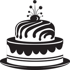 Black Cake Vector Logo Decadent Elegance Elegant Culinary Art Black Cake Logo Concept