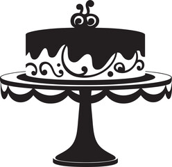 Savoring Delicacy Black Cake Logo Icon Refined Indulgence Black Cake Vector Logo Conceptualization
