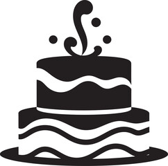 Elegant Culinary Art Black Cake Logo Concept Taste of Sophistication Black Cake Vector Logo Symbolism