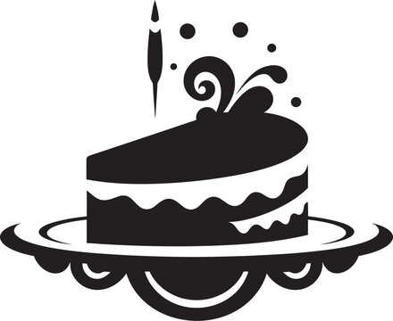 recommend clip art: Elegant Culinary Art Black Cake Logo Concept Taste of Sophistication Black Cake Vector Logo Symbolism