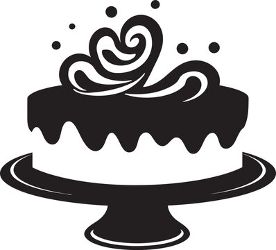 recommend clip art: Gastronomic Silhouette Black Cake Logo Identity Elegant Indulgence Black Cake Vector Logo Design