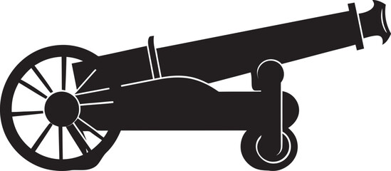 Tactical Arsenal Black Cannon Symbolic Representation Dynamic Warfare Sleek Black Cannon Iconic Design