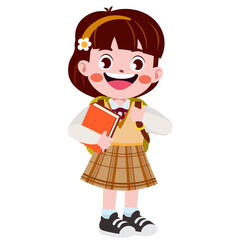 Fototapeta premium Happy cute children in school uniform