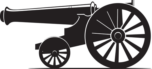 Fototapeta premium Dynamic Precision Vector Black Cannon Iconic Symbol Striking Dominance Black Cannon Vector Emblematic Mark