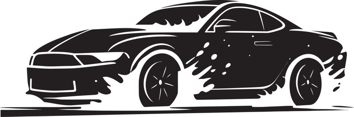 Elegant Shine Black Car Wash Vector Symbol Artistic Revival Black Car Washing Emblematic Artistry