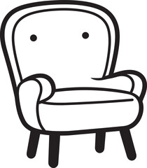 Modern Elegance Black Relaxing Chair Emblematic Symbolism Elegant Comfort Vector Black Chair Iconic Identity