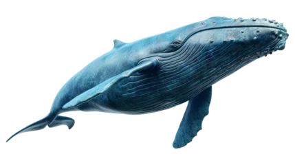 Muurstickers Big blue whale on a transparent background © Volodymyr