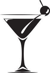 Chic Infusion Black Drink Iconic Mark Luxury Sips Vector Black Cocktail Symbolic Emblem