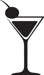 Refined Mixology Vector Black Cocktail Emblematic Concept Artistic Spirits Black Drink Iconic Symbolism