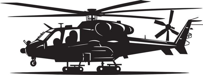 Lethal Edge Vector Black Combat Helicopter Dynamic Guardian Symbolic Black Helicopter