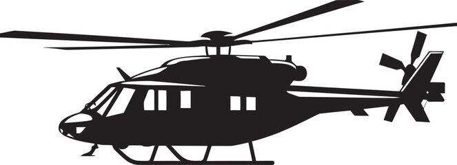 Sleek Guardian Iconic Black Combat Helicopter Aerial Precision Emblematic Black Helicopter