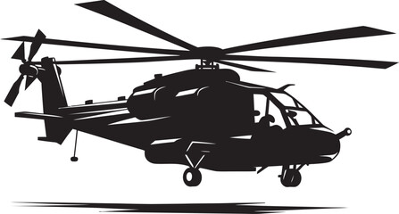 Tactical Fury Iconic Black Combat Helicopter Warrior Elite Emblematic Black Helicopter