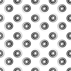 Seamless monochrome black on transparant spiral polka dot pattern useful for textile, fabric, wrapping paper, wallpaper, … original design, png
