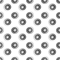 Seamless monochrome black on transparant spiral polka dot pattern useful for textile, fabric, wrapping paper, wallpaper, … original design, png