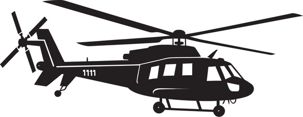 Aerial Precision Vector Black Helicopter Symbolic Mark Lethal Force Black Combat Helicopter Iconic Design