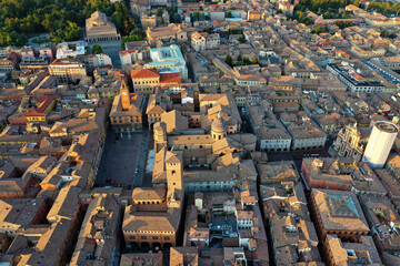 Aerial view of the Reggio Emilia town center, Emilia Romagna, Italy