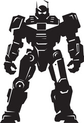 Aerial Defender Vector Black Combat Machine Symbolism Stealth Protector Black Armed Android Iconic Identity
