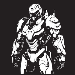 Stealth Vanguard Black Combat Robot Emblem Aegis Sentinel Vector Black Armed Bot Symbol