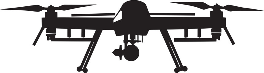 Stealth Guardian Black Combat Quadcopter Emblem Aegis Sentinel Vector Black Armed Drone Symbol