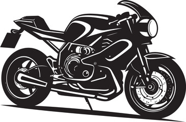 Fototapeta premium Cruiser Elegance Black Cafe Racer Symbolic Identity Speed Heritage Vector Black Bike Iconic Mark