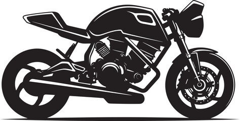 Street Symphony Black Cafe Racer Emblematic Precision Racing Royalty Vector Black Motorbike Iconic Emblem