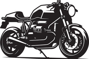 Elegant Velocity Black Cafe Racer Iconic Symbol Modern Heritage Vector Black Cafe Racer Symbolism