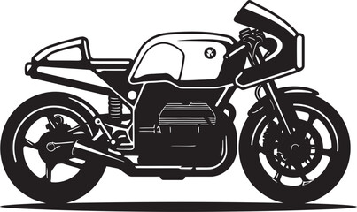 Obraz premium Street Racer Vector Black Cafe Racer Emblematic Symbol Classic Revival Black Cafe Racer Iconic Emblem