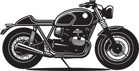 Sleek Heritage Black Cafe Racer Symbolism Vintage Elegance Vector Black Cafe Racer Emblem