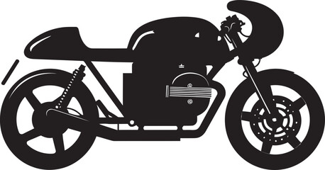 Vintage Thrust Vector Black Motorcycle Iconic Precision Dynamic Freedom Black Cafe Racer Symbolic Emblem
