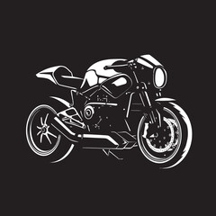 Stealth Rider Black Cafe Racer Emblematic Design Vintage Thrust Vector Black Motorcycle Iconic Precision