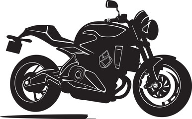 Obraz premium Timeless Velocity Black Cafe Racer Emblematic Symbol Urban Roar Vector Black Motorbike Iconic Design
