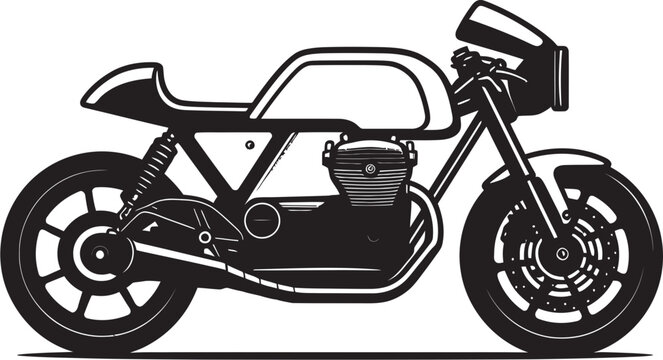City Glide Vector Black Motorcycle Iconic Emblem Cruiser Elegance Black Cafe Racer Symbolic Identity