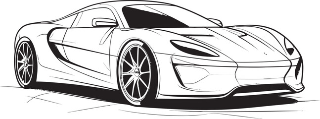 Fototapeta premium Innovative Legacy Concept Sports Car Iconic Emblem Sleek Dynamics Black Vector Sports Car Precision