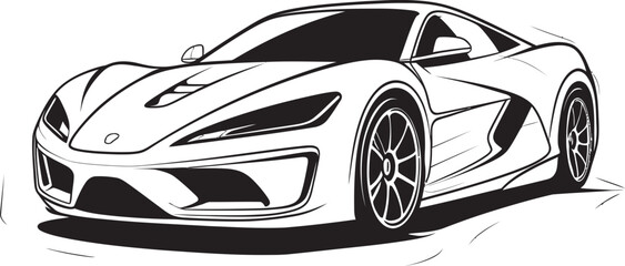 Dynamic Performance Black Vector Sports Car Precision Velocity Vanguard Concept Sports Car Iconic Symbol