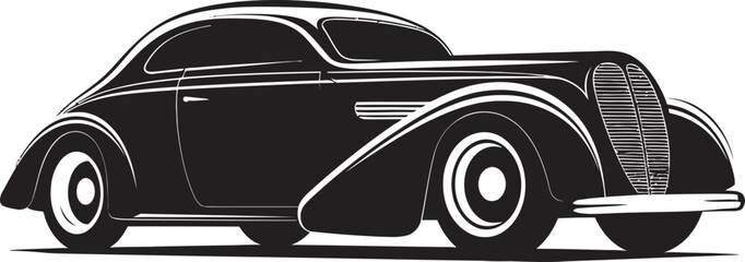 Retro Fusion Concept Vintage Car Iconic Emblem Timeless Heritage Black Vector Vintage Car Precision