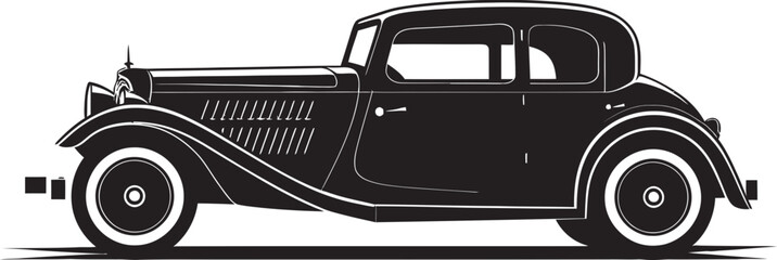 Timeless Icon Vintage Car Black Emblematic Identity Antique Velocity Black Vector Vintage Car Emblem