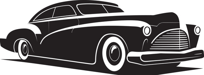 Retro Fusion Vintage Car Black Iconic Emblem Vintage Legend Black Vector Car Symbol Icon