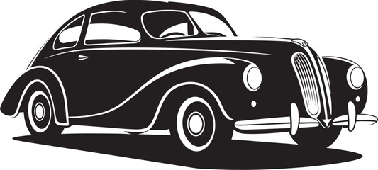 Retro Precision Vintage Car Emblem in Black Vintage Momentum Black Vector Car Emblem Design