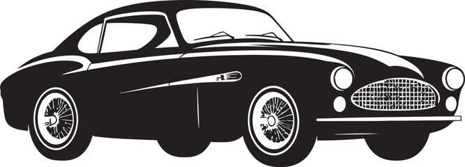 Classic Velocity Concept Vintage Car Emblematic Design Vintage Charm Black Vector Vintage Car Symbolism