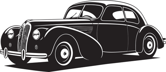 Timeless Evolution Black Vector Vintage Car Identity Classic Fusion Concept Vintage Car Emblematic Symbol