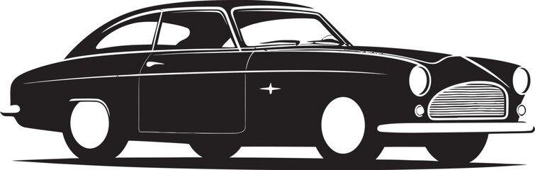 Nostalgic Precision Concept Vintage Car Iconic Precision Timeless Charm Black Vector Vintage Car Emblematic Identity
