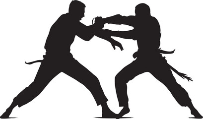 Confrontation Heat Black Duel Emblem Combat Clash Black Logo of Dueling Men