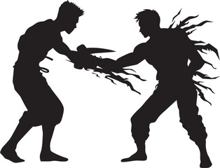 Confrontation Heat Black Duel Emblem Combat Clash Black Logo of Dueling Men