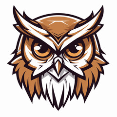 Fototapeta premium Minimalistic image of owl symbol of wisdom in vector art style