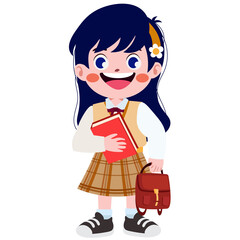 Fototapeta premium Happy cute children in school uniform