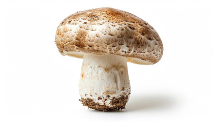 One  mushroom, white background, isolated