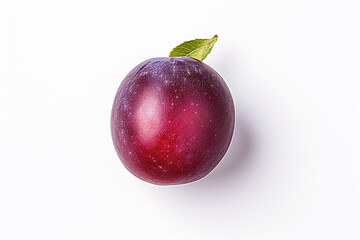 Plum, top view, white background , isolated