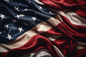 American flag waving in the wind - obrazy, fototapety, plakaty